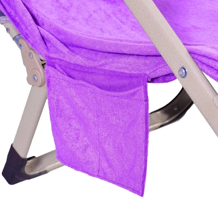 Microfiber Absorbent Quick Dry Double Layer Zipper Beach Chair Cover(Purple)