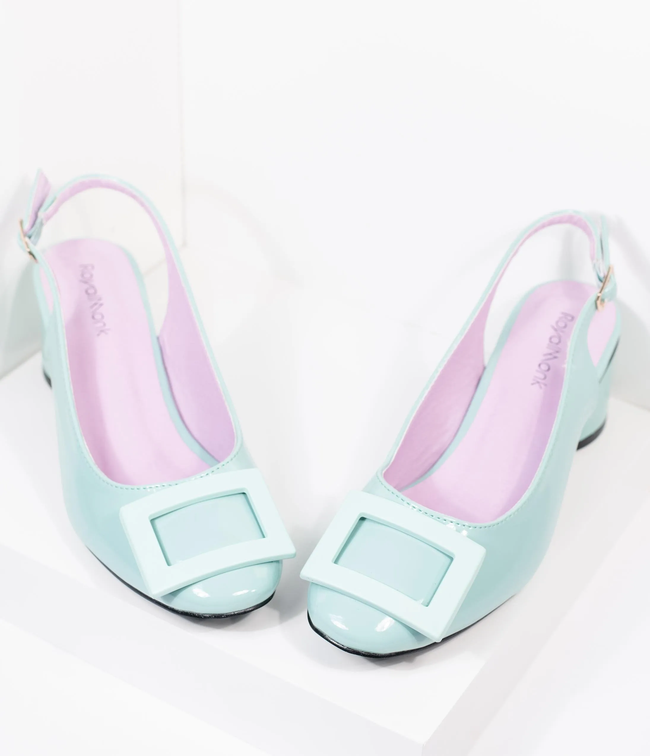 Mint Patent Leatherette Arcadia Slingback Heels