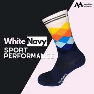 Motive Sock Sport Performance Socks - Navy/White