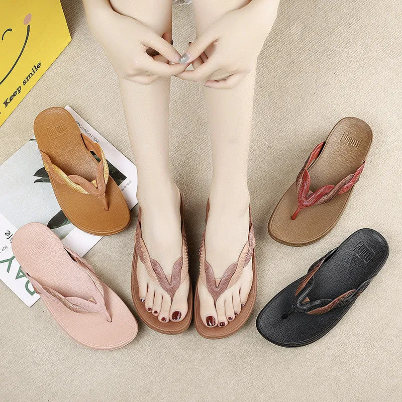 OCW Anti-slip Sandals For Women Braided Straps Trendy Flip-flops