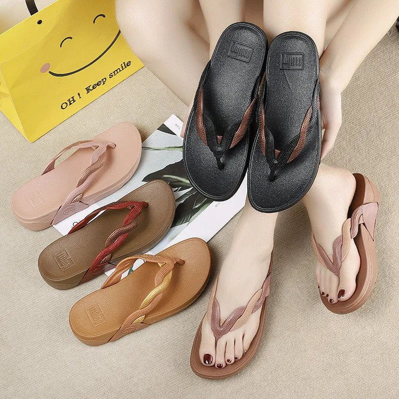 OCW Anti-slip Sandals For Women Braided Straps Trendy Flip-flops