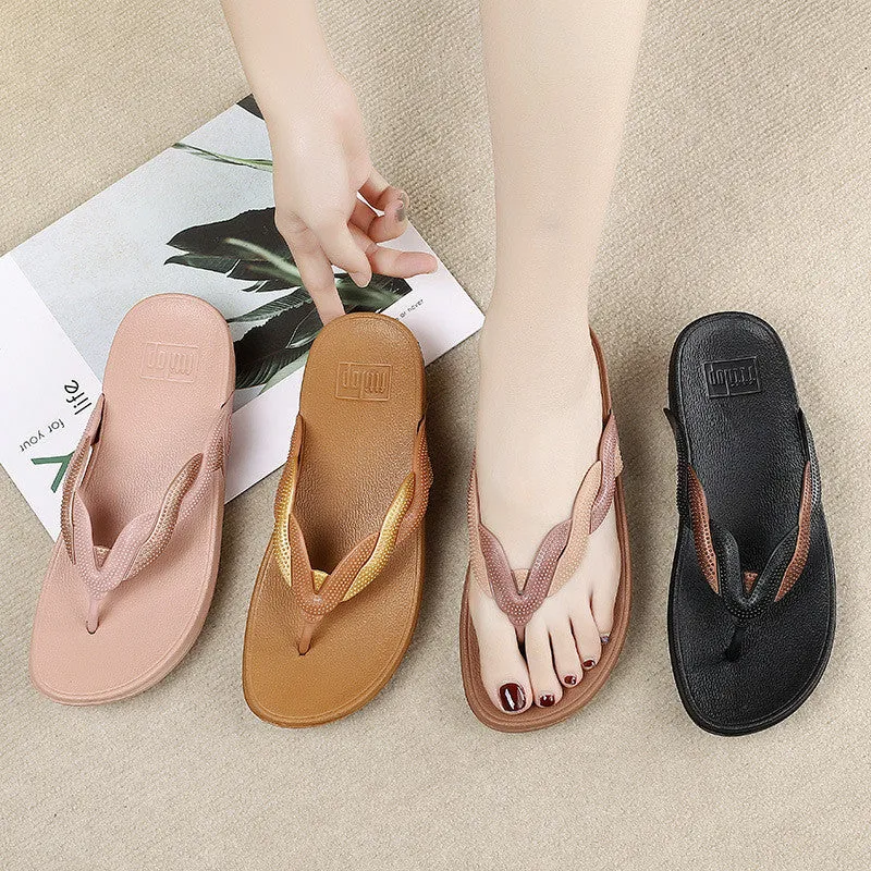 OCW Anti-slip Sandals For Women Braided Straps Trendy Flip-flops