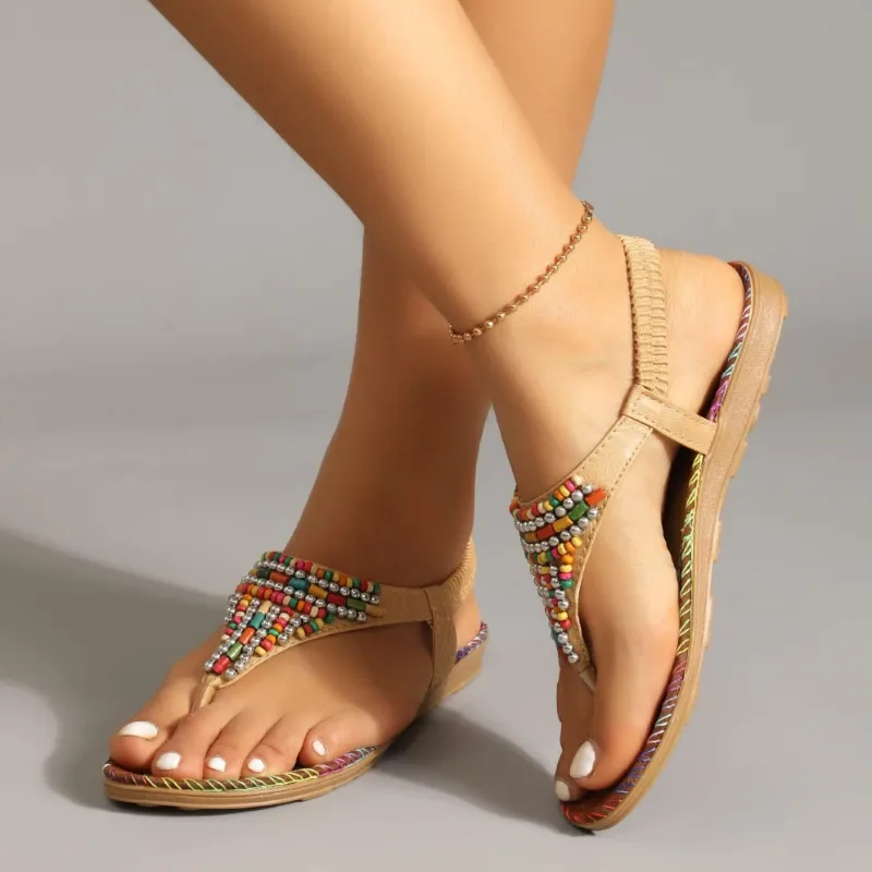 OCW Orthopedic Women Sandals Bohemian Style Thong Soft Bottom Beach Flip-flop