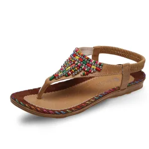 OCW Orthopedic Women Sandals Bohemian Style Thong Soft Bottom Beach Flip-flop