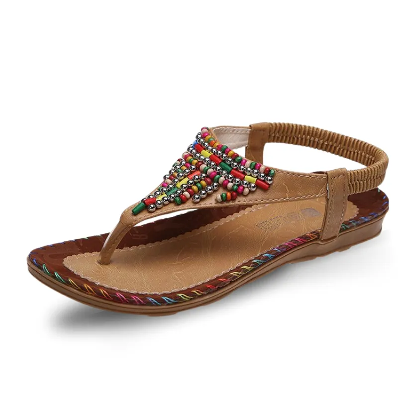 OCW Orthopedic Women Sandals Bohemian Style Thong Soft Bottom Beach Flip-flop