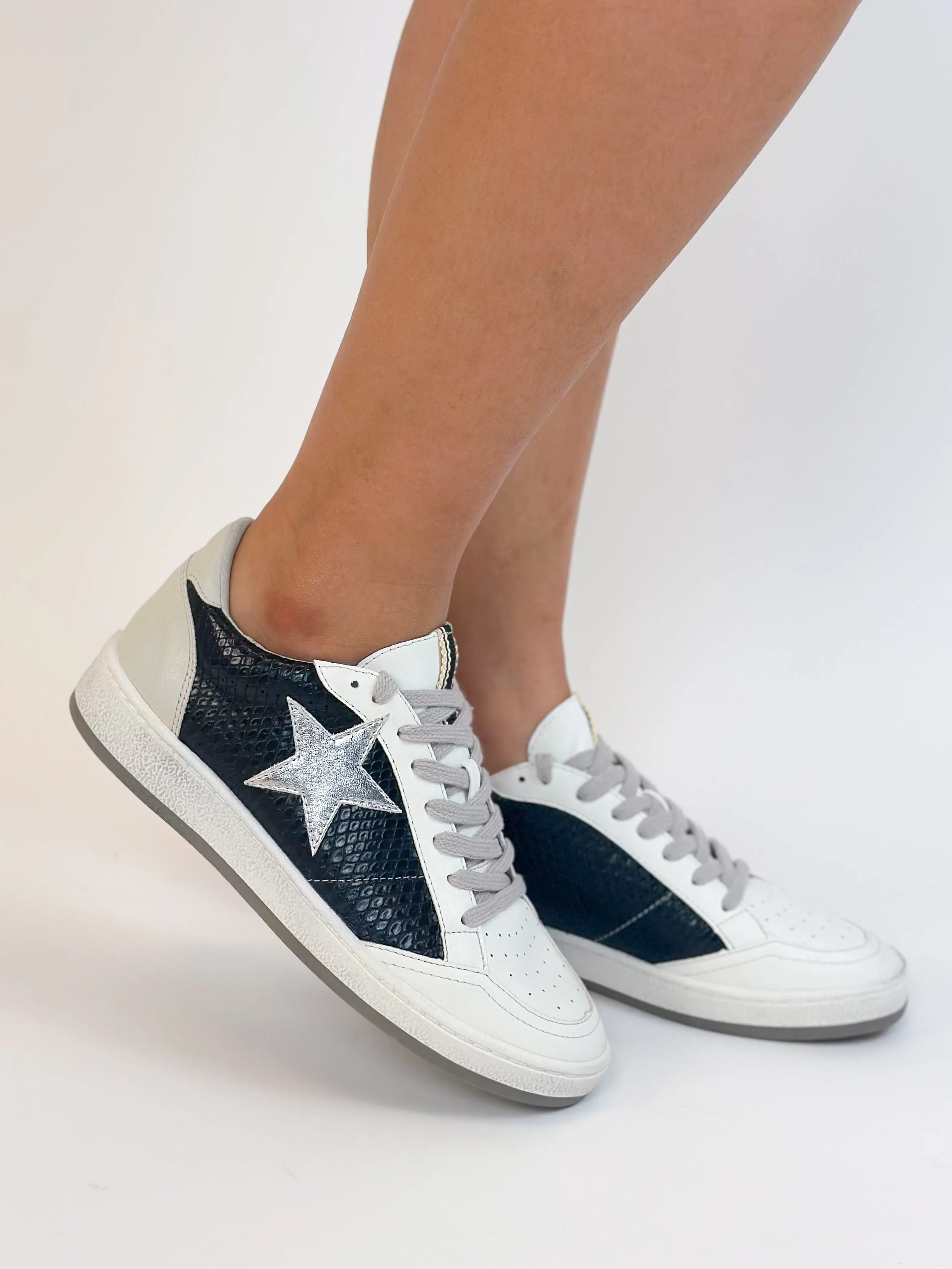 Paz Snake Silver Star Sneakers