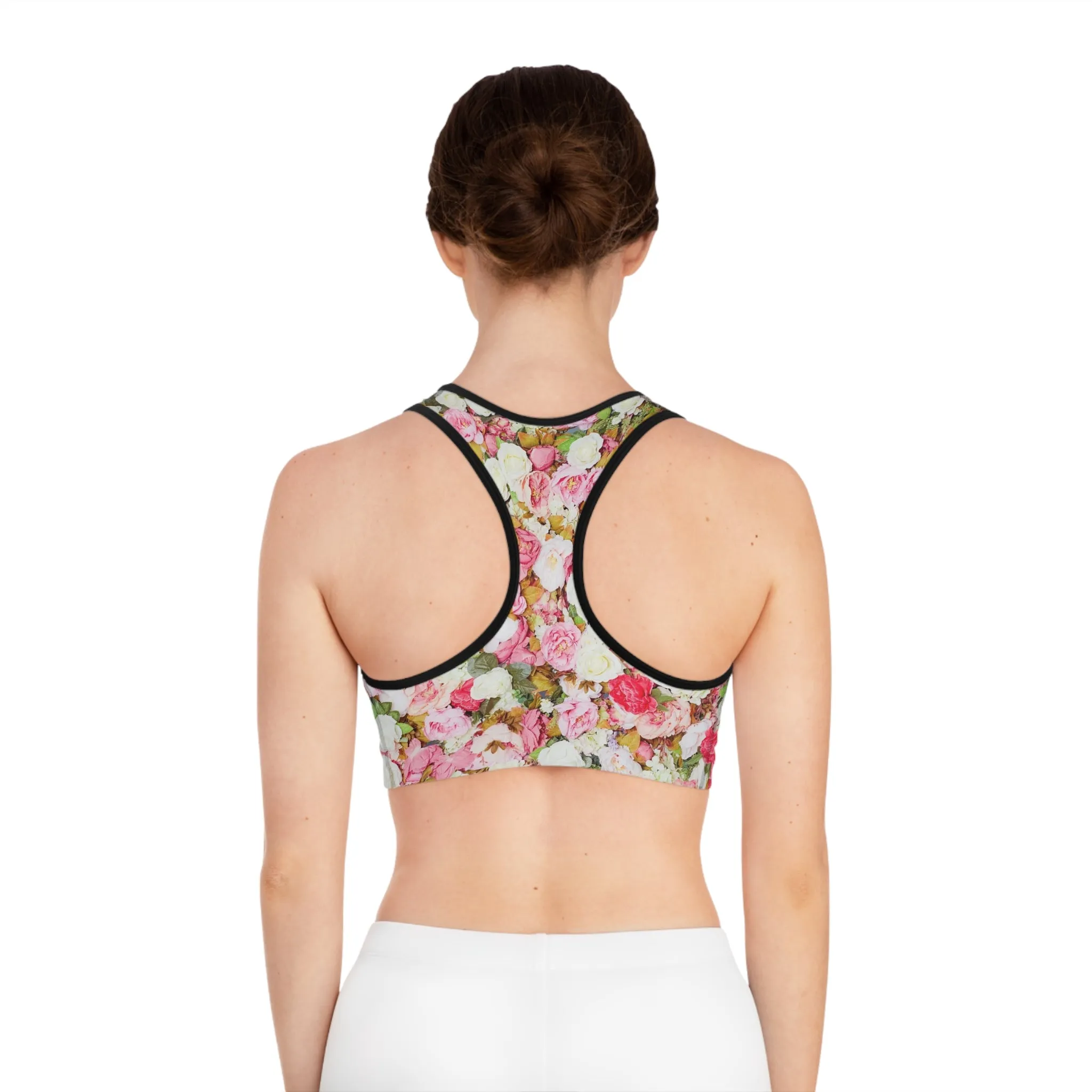 Pink Flowers - Inovax Sports Bra