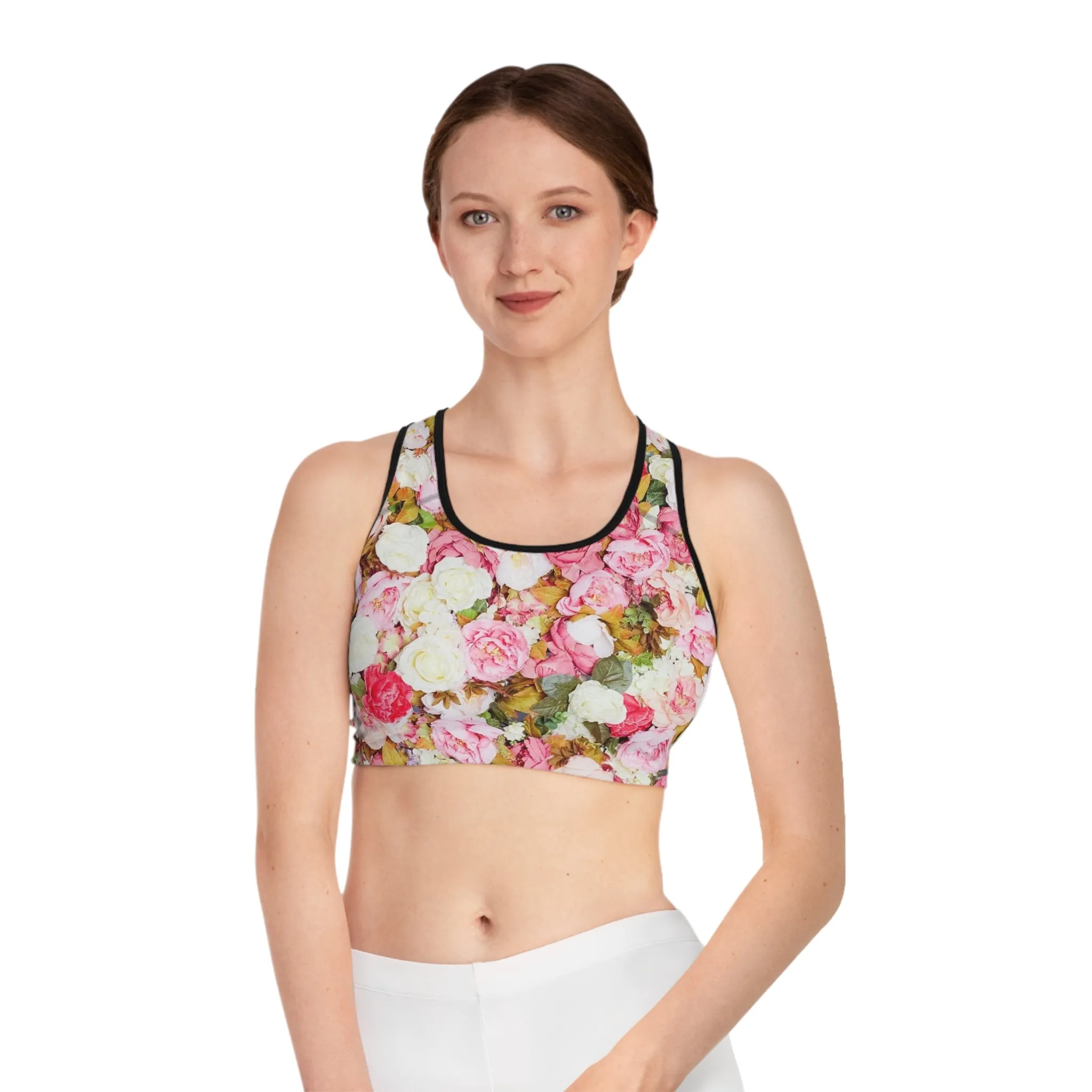 Pink Flowers - Inovax Sports Bra