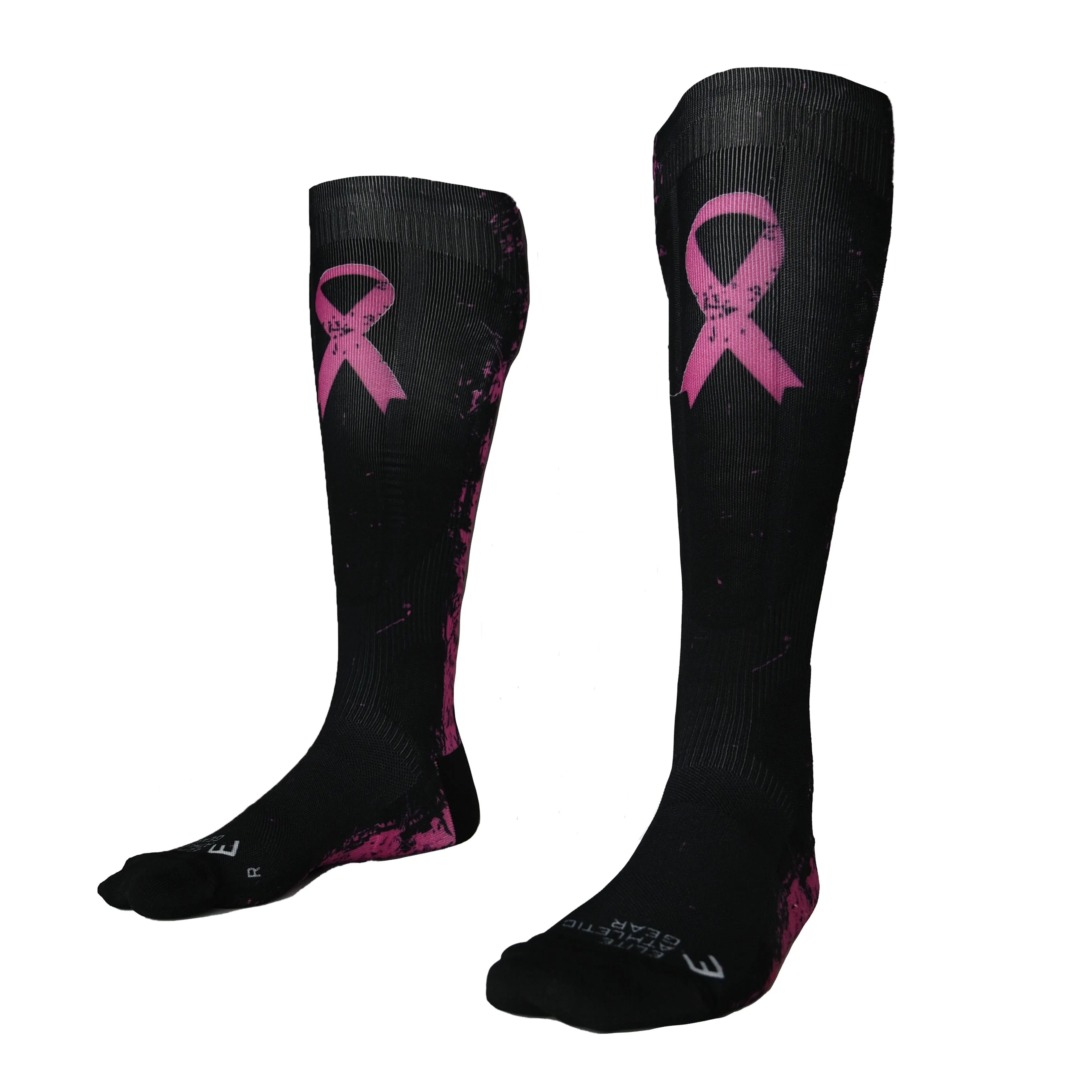 Pink Splattered Breast Cancer Compression Socks (20-30mmHg)