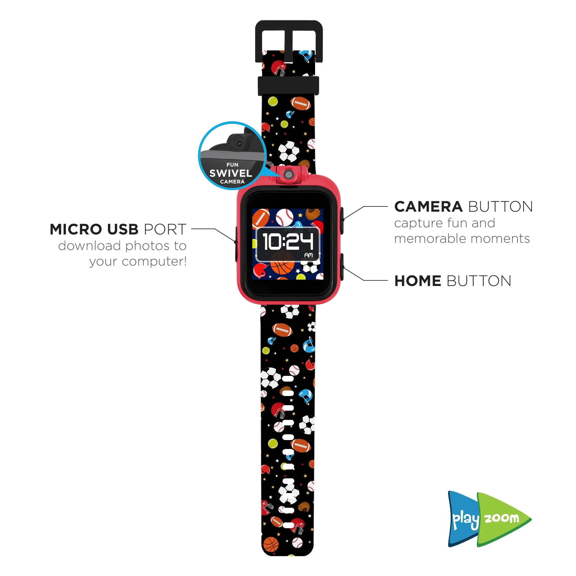 PlayZoom Smartwatch for Kids: Sports Print