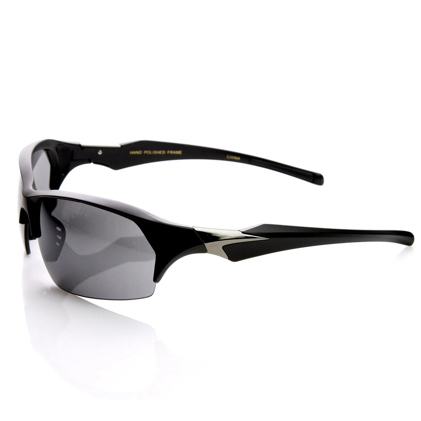 Premium TR-90 Half Frame Semi Rimless Action Sports Mens Sunglasses 9107