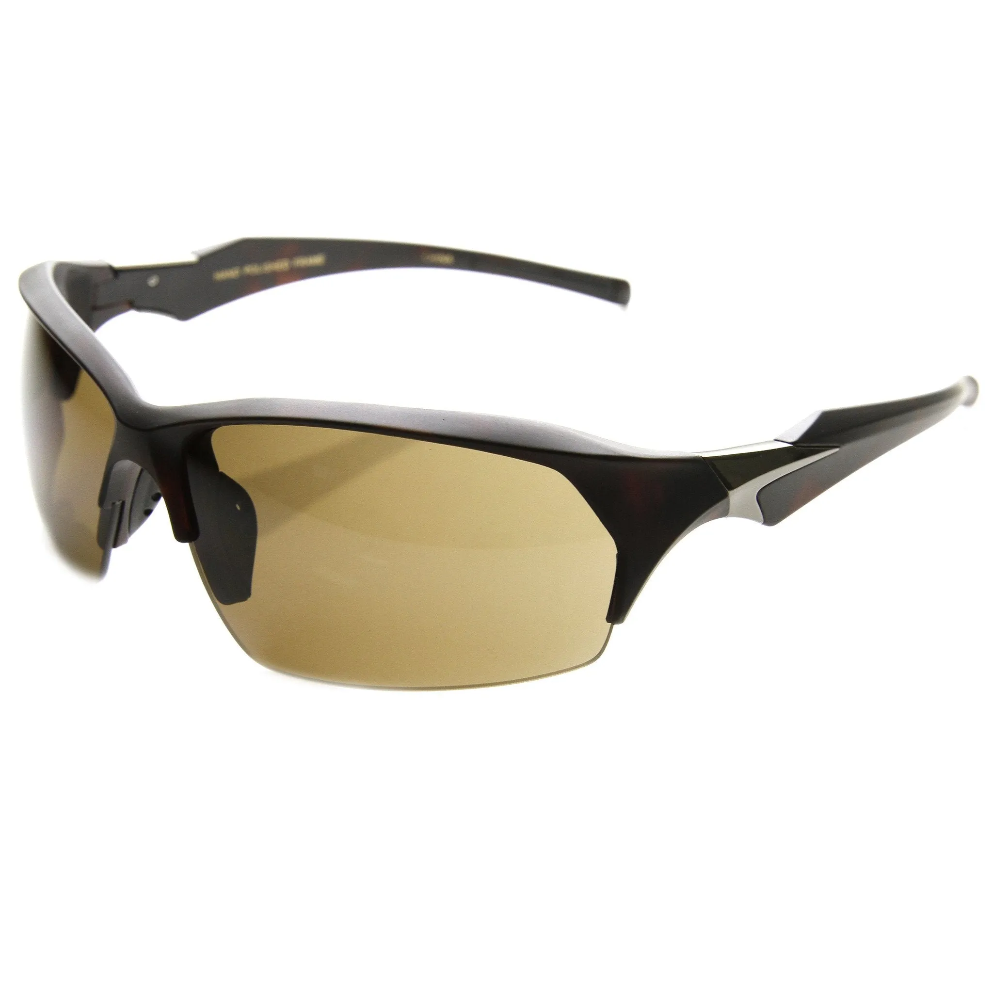 Premium TR-90 Half Frame Semi Rimless Action Sports Mens Sunglasses 9107