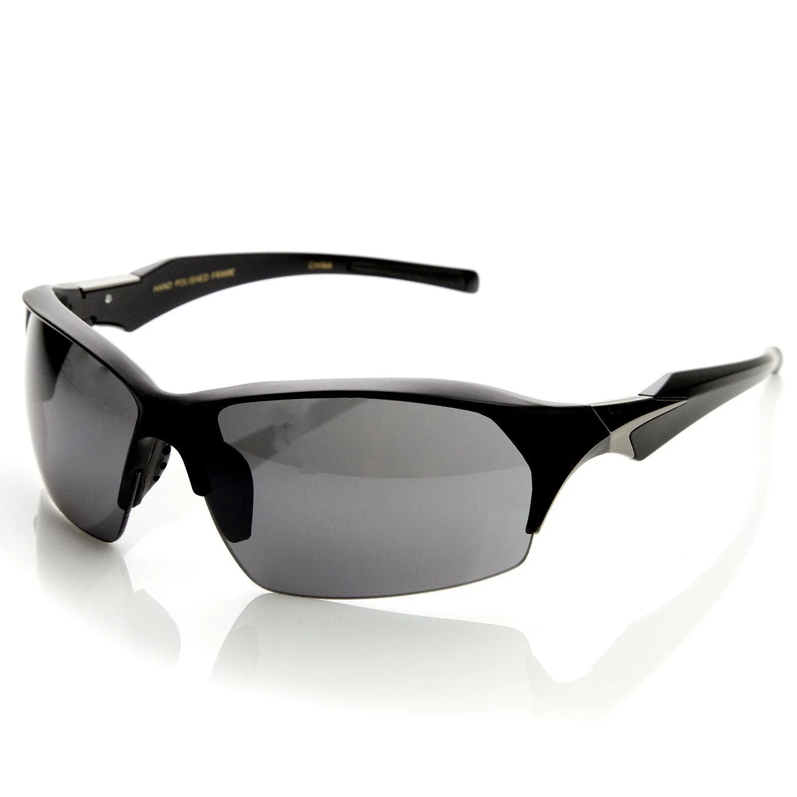 Premium TR-90 Half Frame Semi Rimless Action Sports Mens Sunglasses 9107