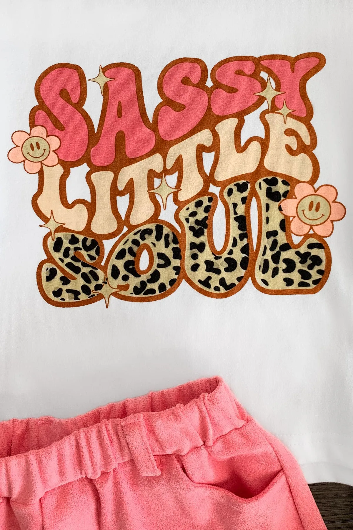 "Sassy Little Soul" Pink Suede Short Set