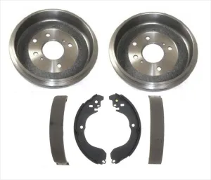 Rear Brake Drum Drums & Shoes Set Kit Fits For 09-14 Nissan Cube 3pc