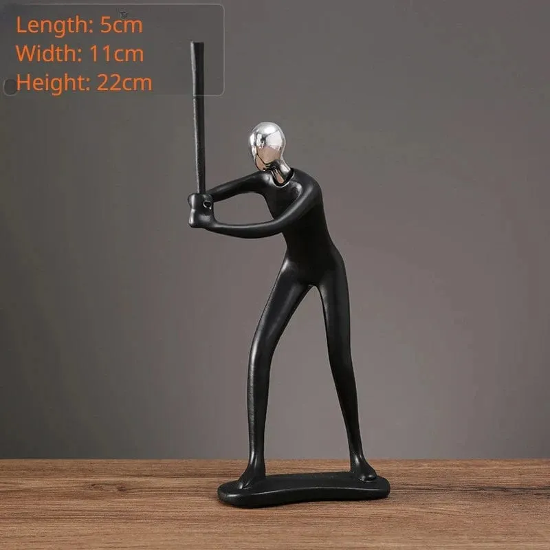 Resin Sports Abstract Figure Statue | Creative Movement Décor | Home Decoration for Living Room, Entrance, and Desk