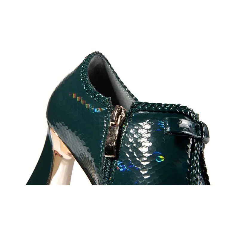 Serpentine Chic Bow High Heels Boots