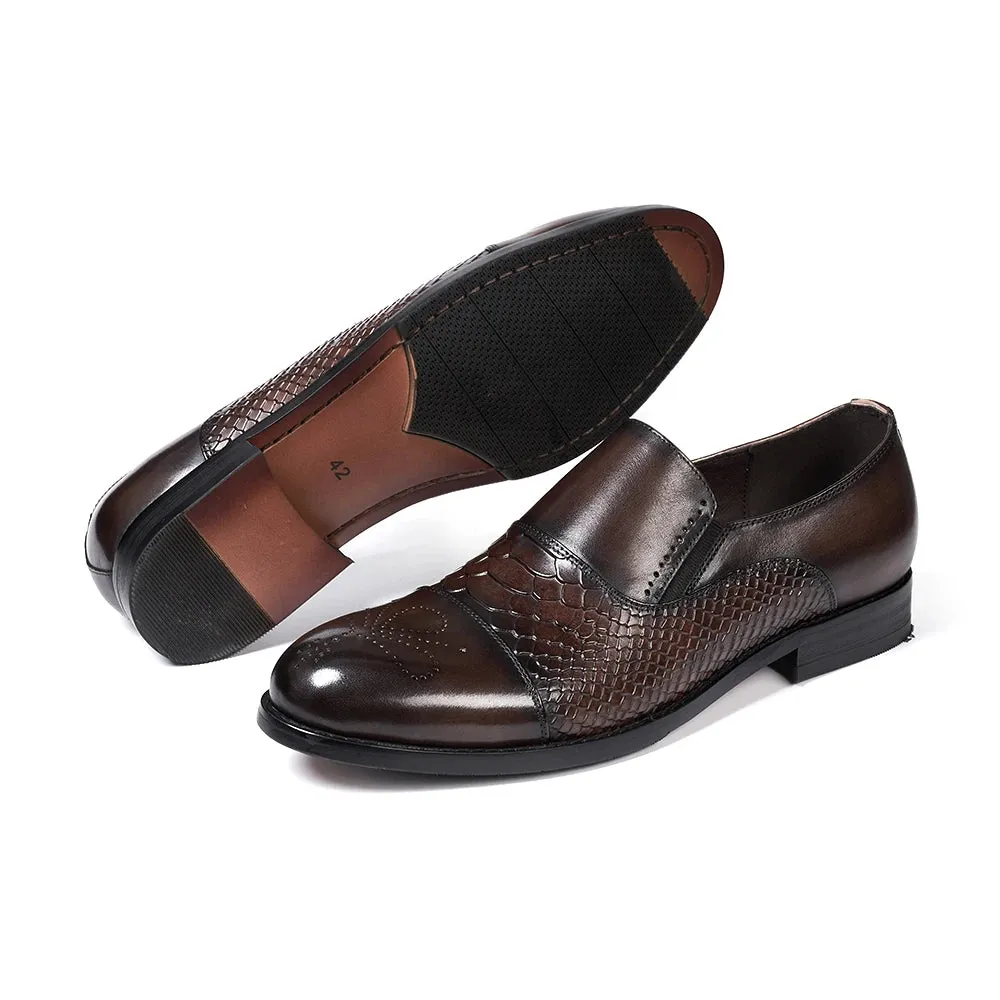 Snakeskin Pattern Formal Leather Shoes