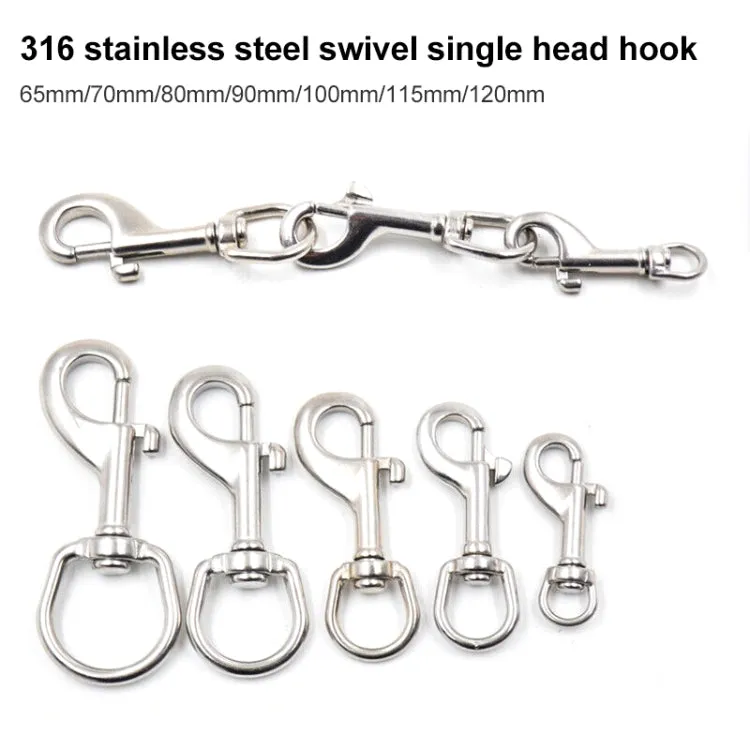 Stainless Steel Swivel Single Hook Pet Leash Hook, Specification: 80mm