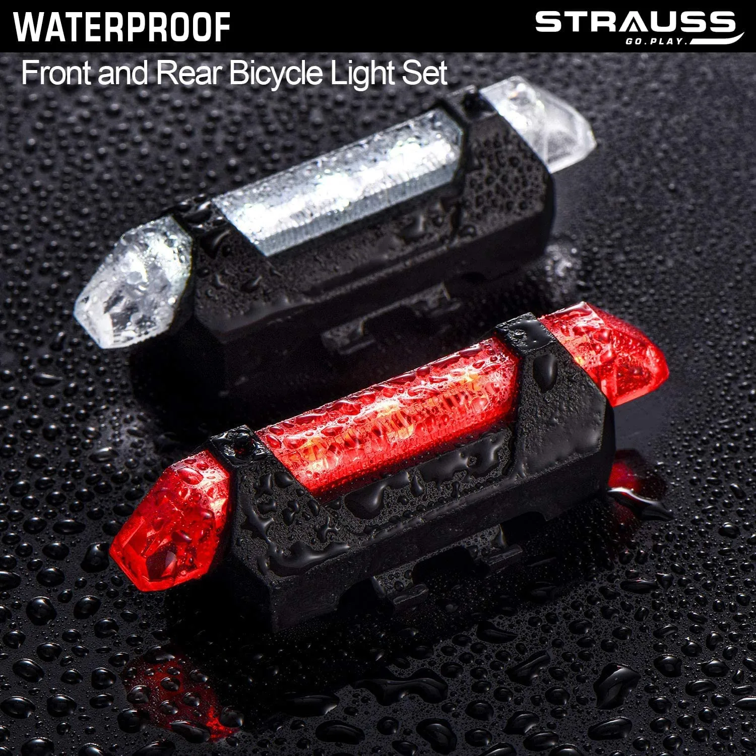 Strauss Bicycle Tail Lights | USB Rechargeable Headlights| Ultra Bright Waterproof Bicycle Tail Lights | Light Set with Led Light | Tail Clip Light Lamp |Taillight Set