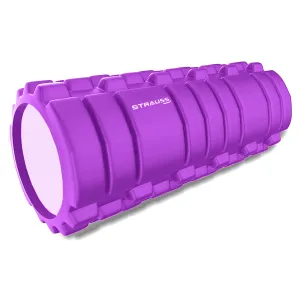 Strauss Deep Tissue Massage Foam Roller|High-Density Muscle Roller for Myofascial Release, Physical Therapy, Yoga, Pilates|Exercise Equipment for Deep Tissue Massage and Muscle Relief|45cm,(Purple)