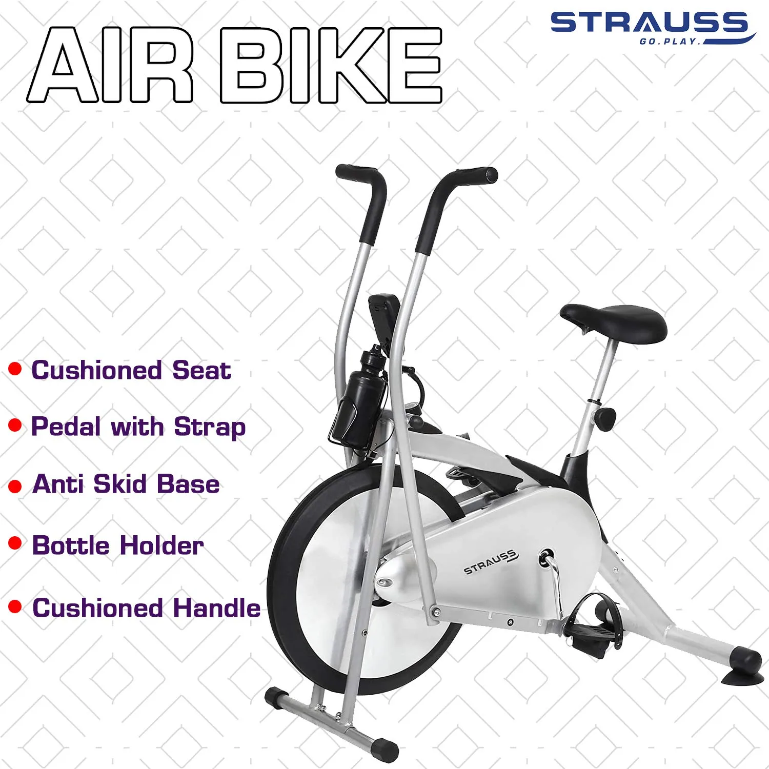 Strauss Exercise Air Bike With LCD Display