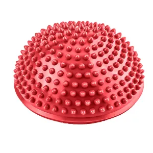 Strauss Hedgehog Balance Pod | Half Spiky Fitness Domes for Kids & Adults | Ideal for Foot Massage, Stability Training, Muscle Balancing Therapy, Yoga Gymnastics Exercise, Occupational Therapy | Stability Balance Trainer Dot,(Red)