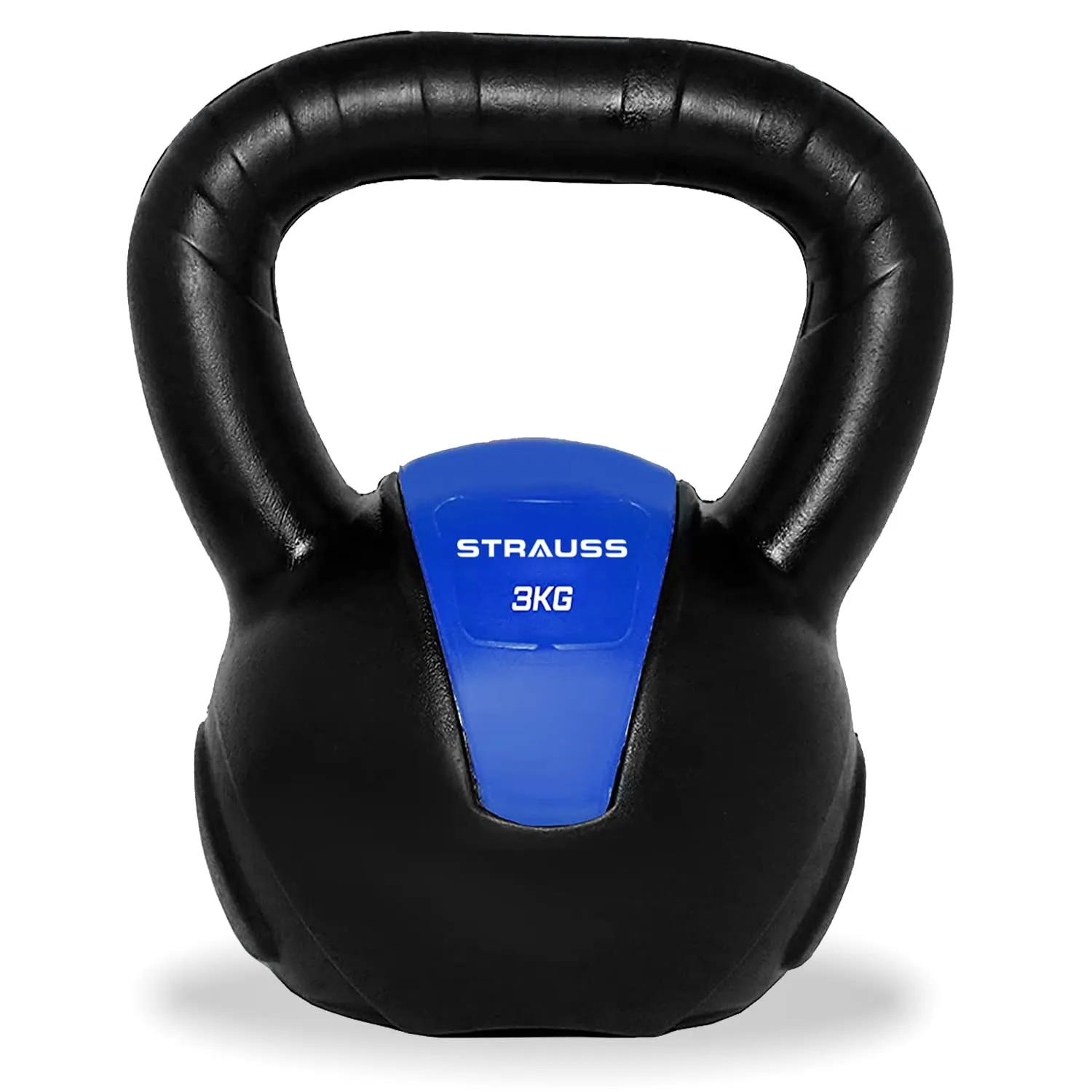 Strauss PVC Kettlebell Weights, 3Kg, (Blue)