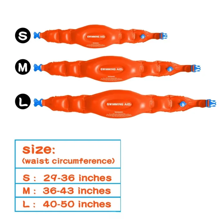 Swimming Auxiliary Belt Inflatable High Buoyancy Floaties for Swim Learning Beginners, Size: S