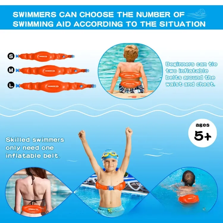 Swimming Auxiliary Belt Inflatable High Buoyancy Floaties for Swim Learning Beginners, Size: S