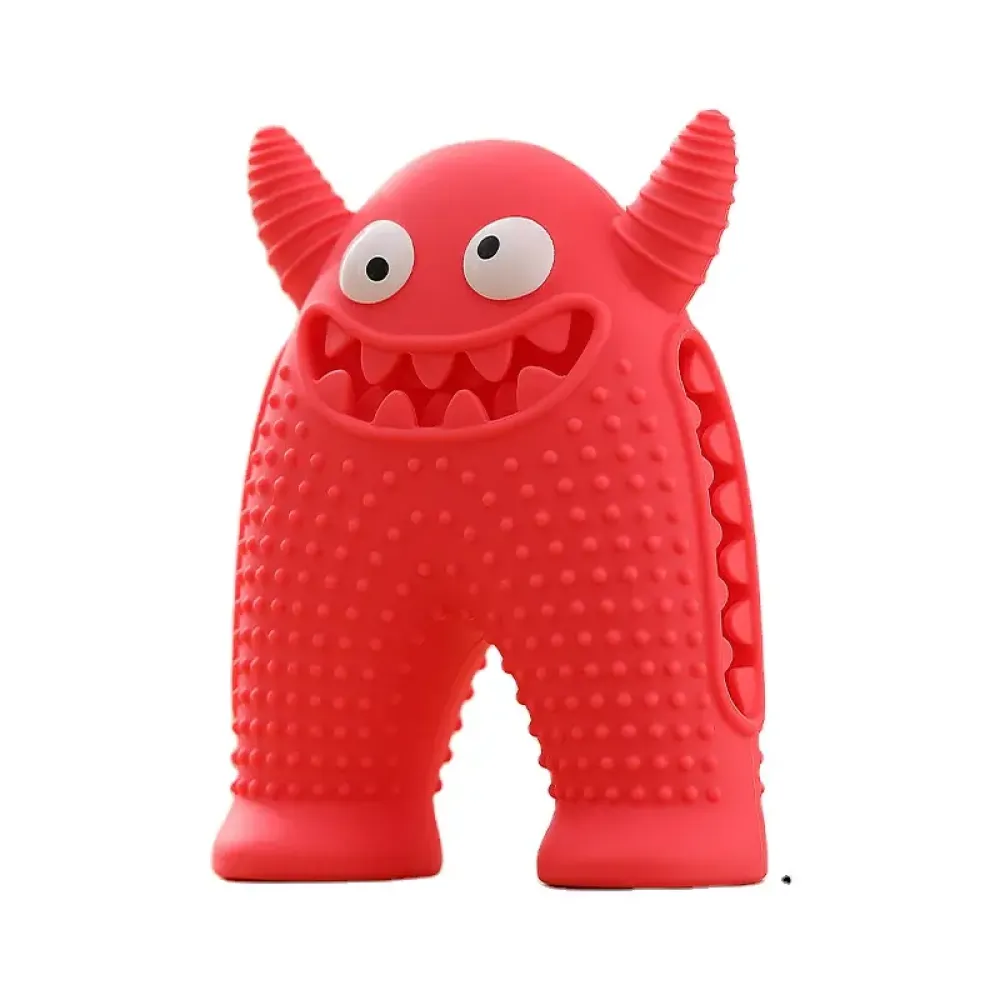 Talking Dog Club Monster Tough Rubber Toy for Dogs and Cats (Pink)