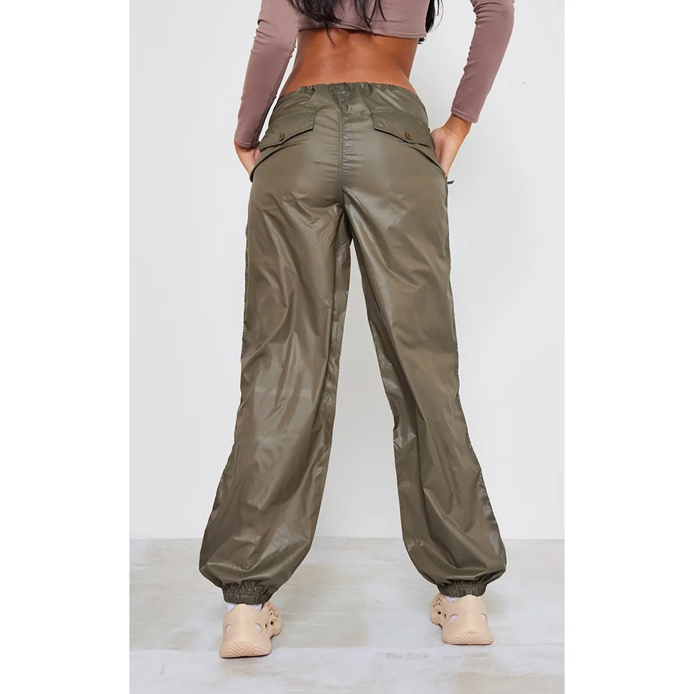 Tall Khaki Parachute Pants