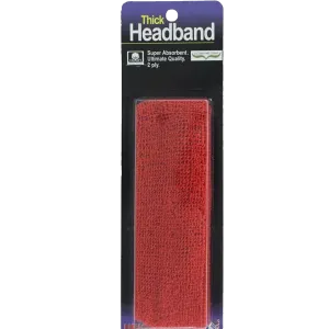 Thick 2-Ply Headband - Red