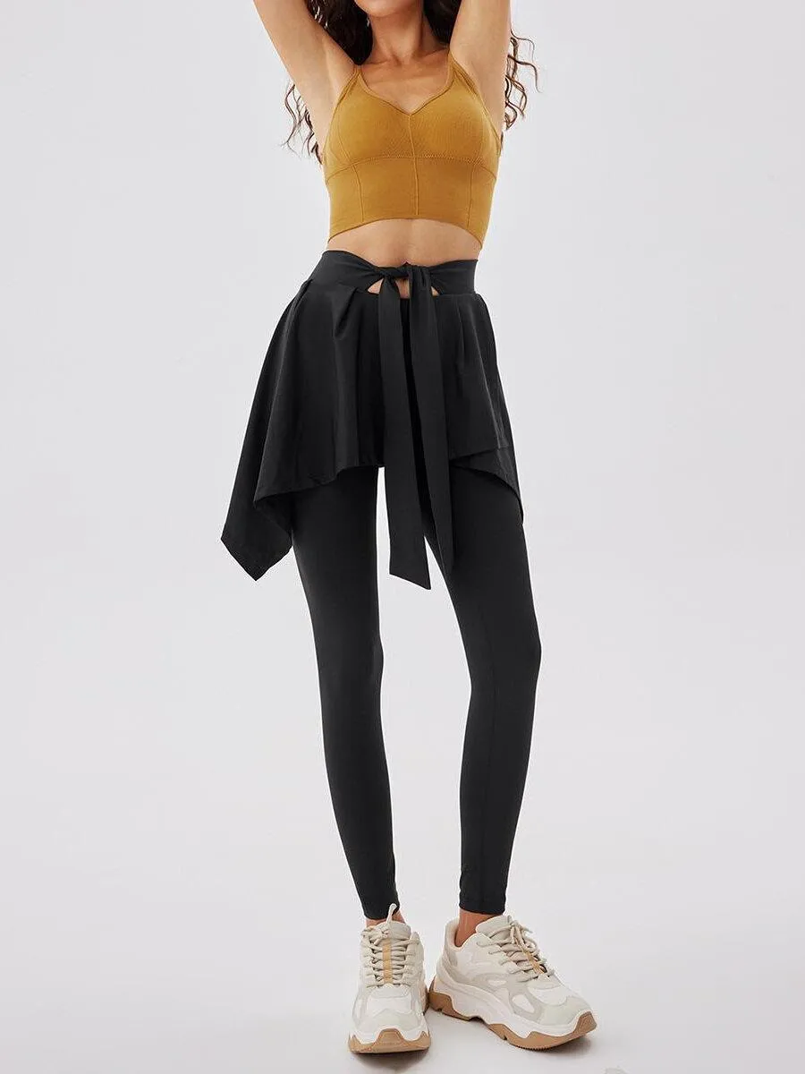 Tie Front High Waist Skinny Leggings