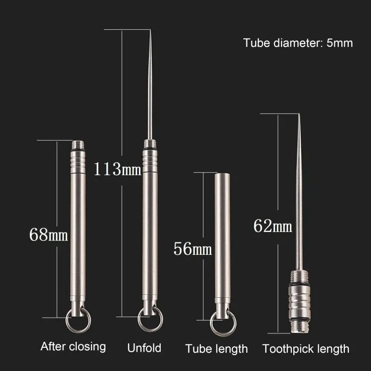 Titanium Alloy Integrated Toothpick Holder Portable Non-Disposable Toothpicks