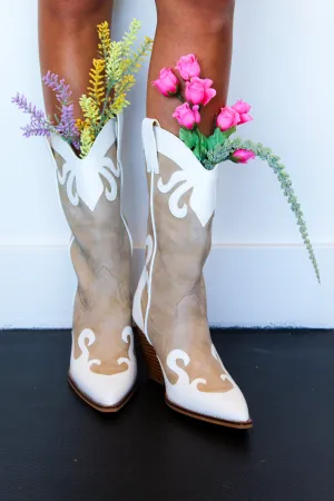 Two-Toned Suede Cowgirl Boots