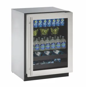 U-Line U2224BEVS00B 2224bev 24" Beverage Center With Stainless Frame Finish and Field Reversible Door Swing (115 V/60 Hz)