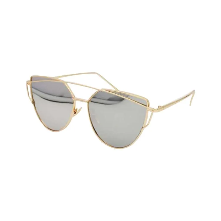 Unisex Fashion Color Film UV400 Reflective Sunglasses (Gold   Mercury)