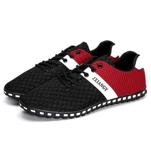 US Size 6.5-11 Men Mesh Breathable Casual Outdoor Canvas Flat Sneakers