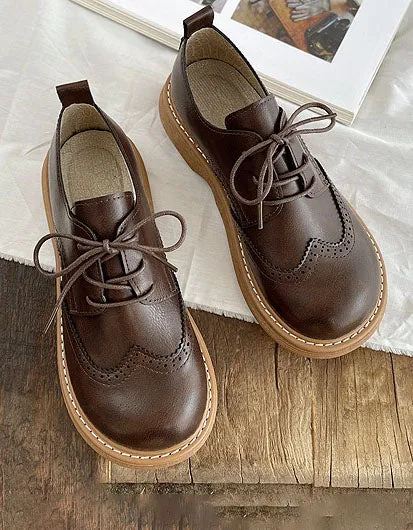 Wide Toe Box Brogue Style Oxford Shoes