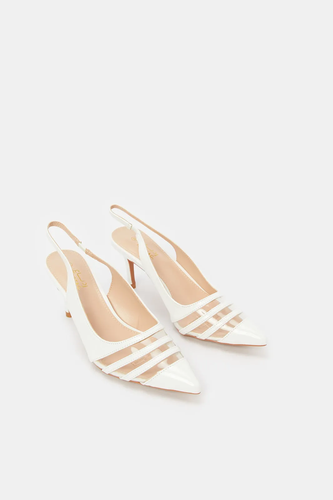 Women White Patent Slingback