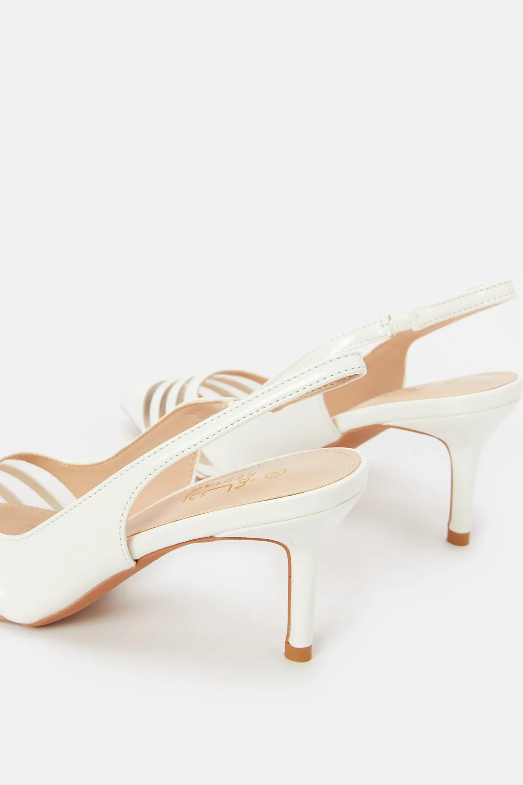 Women White Patent Slingback