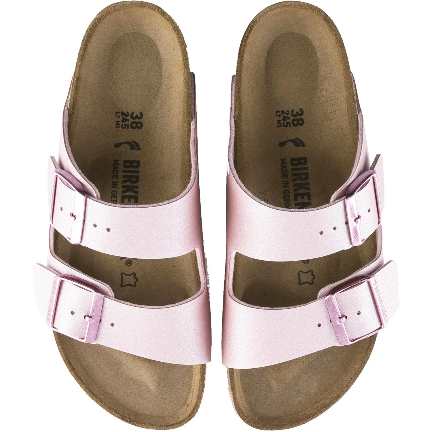 Women's Birkenstock Arizona Icy Metallic Old Rose Birko-Flor