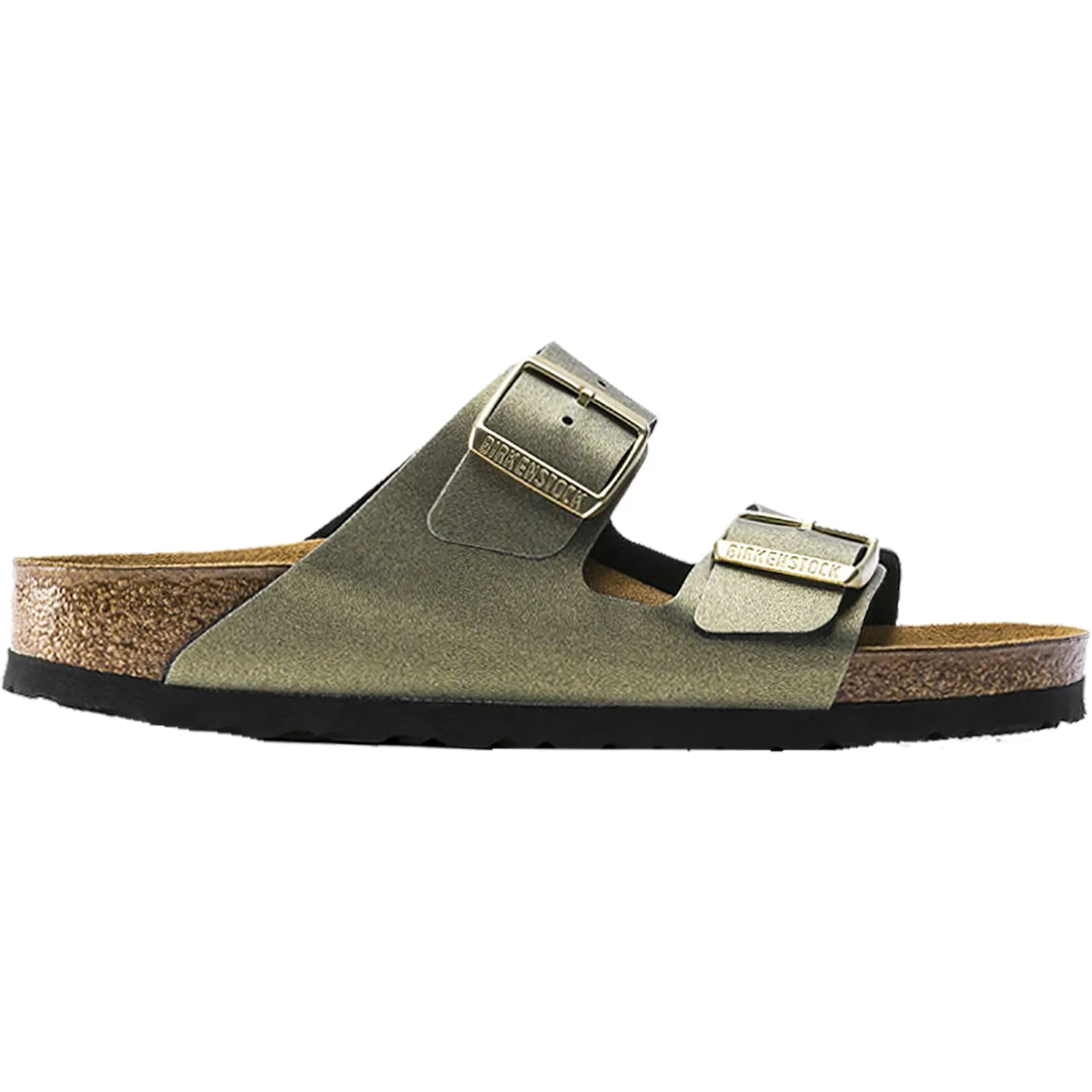 Women's Birkenstock Arizona Icy Metallic Stone Gold Birko-Flor