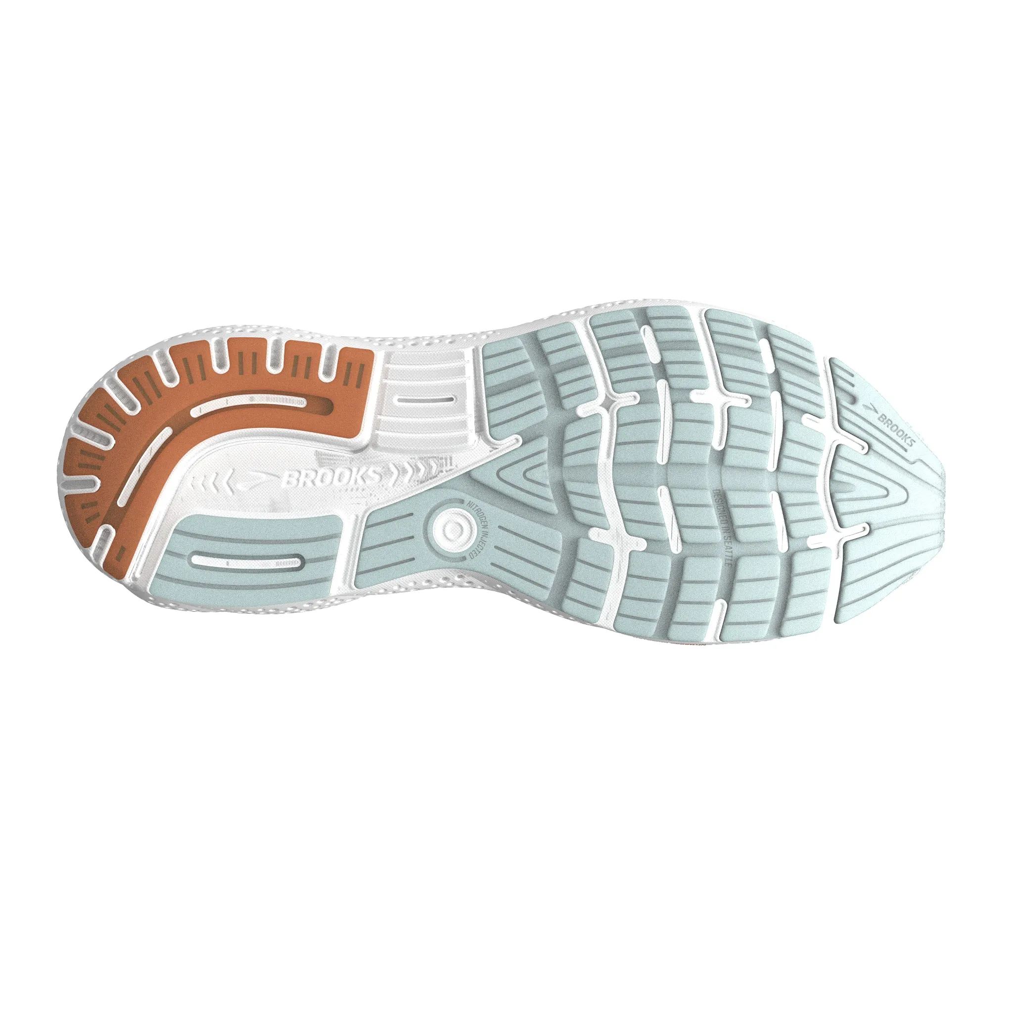 Women's Brooks Ghost 16 Road Running Shoe in Skylight/Coconut/Sunset