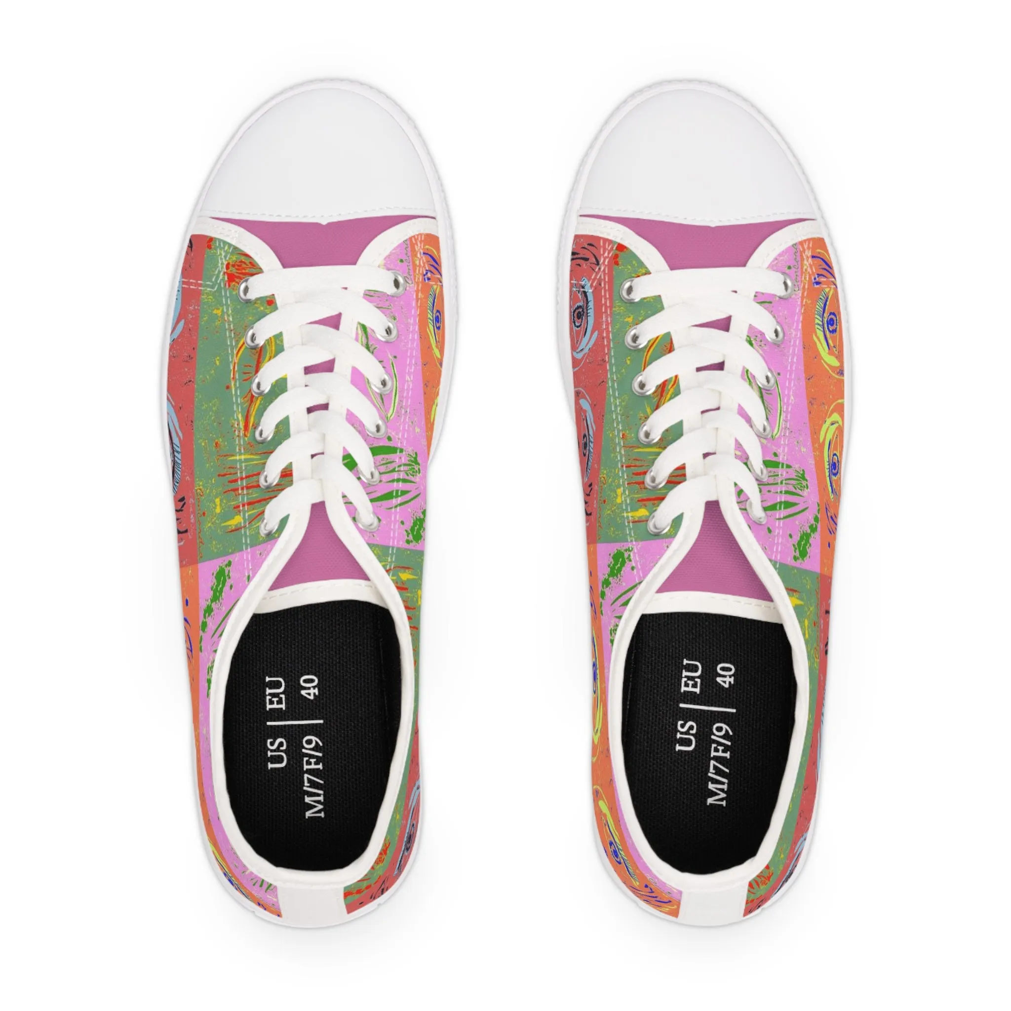 Women's Low Top Sneakers - "Woman Goes Pop!"