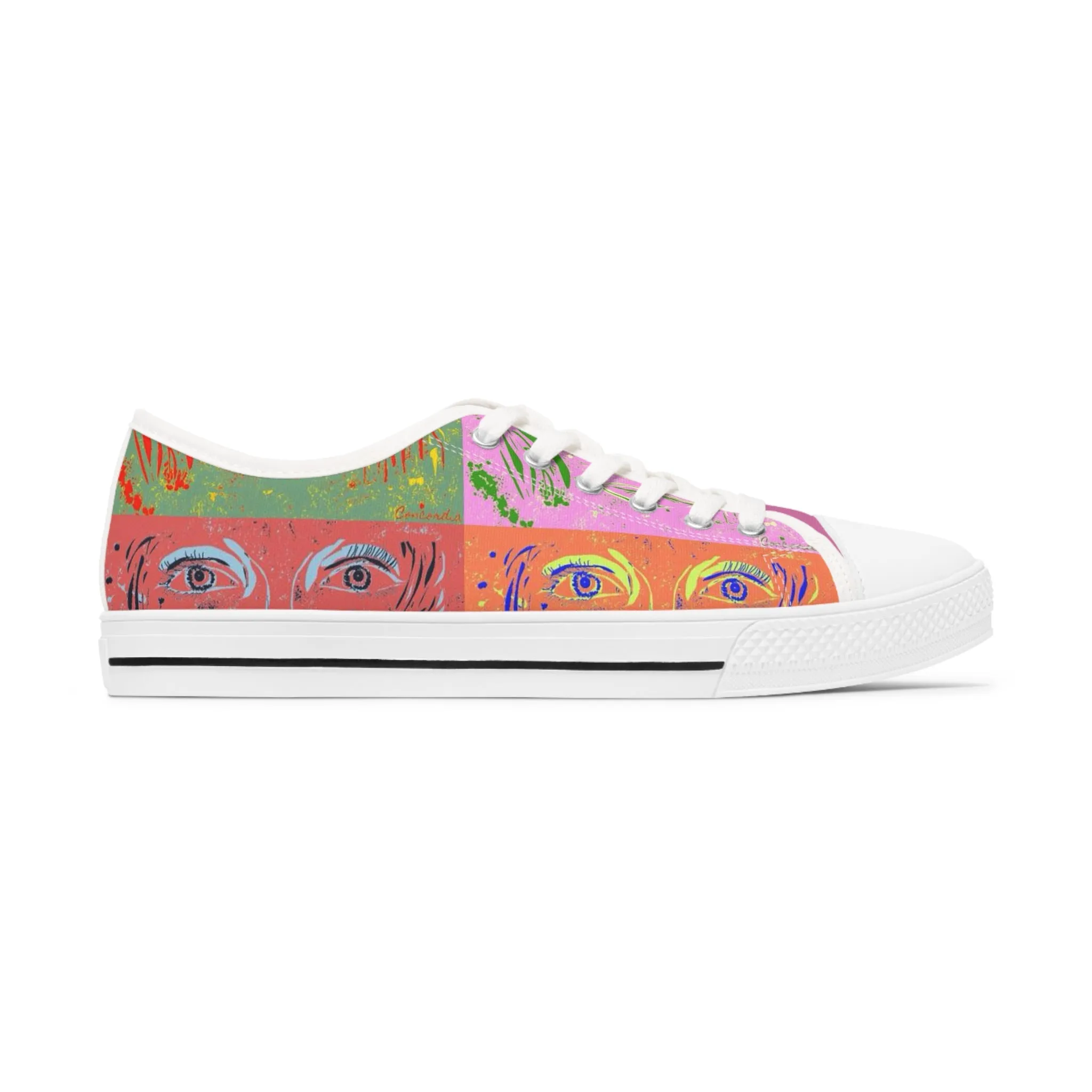 Women's Low Top Sneakers - "Woman Goes Pop!"