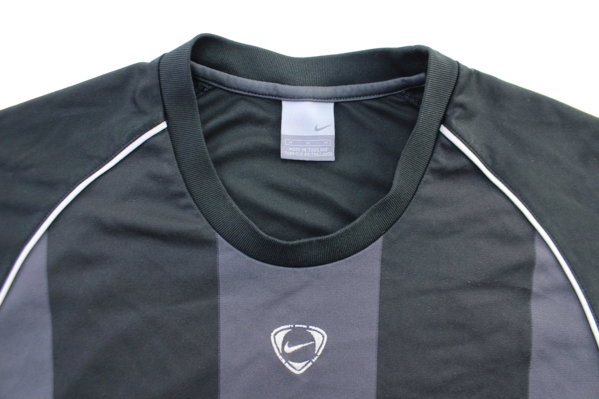 Y2K Nike Embroidered Logo Black Soccer Jersey