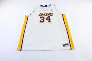 Y2K Nike Embroidered Logo Los Angeles Lakers Shaquille O' Neal Basketball Jersey