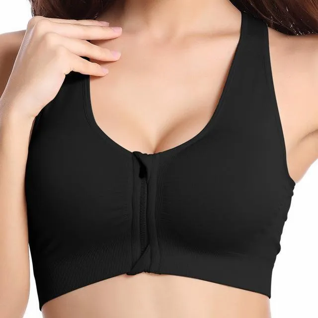 Zipper Shockproof Sports Bra